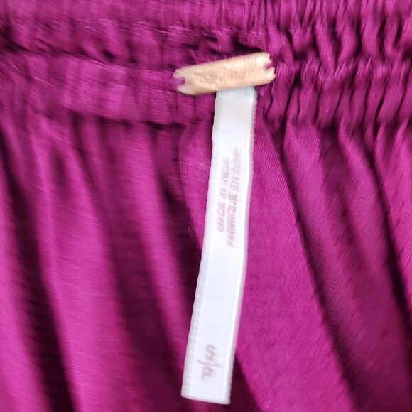 FREE PEOPLE Festival Free Spirit Top Off Shoulder Bell Flare Sleeve Magenta - Picture 5 of 6